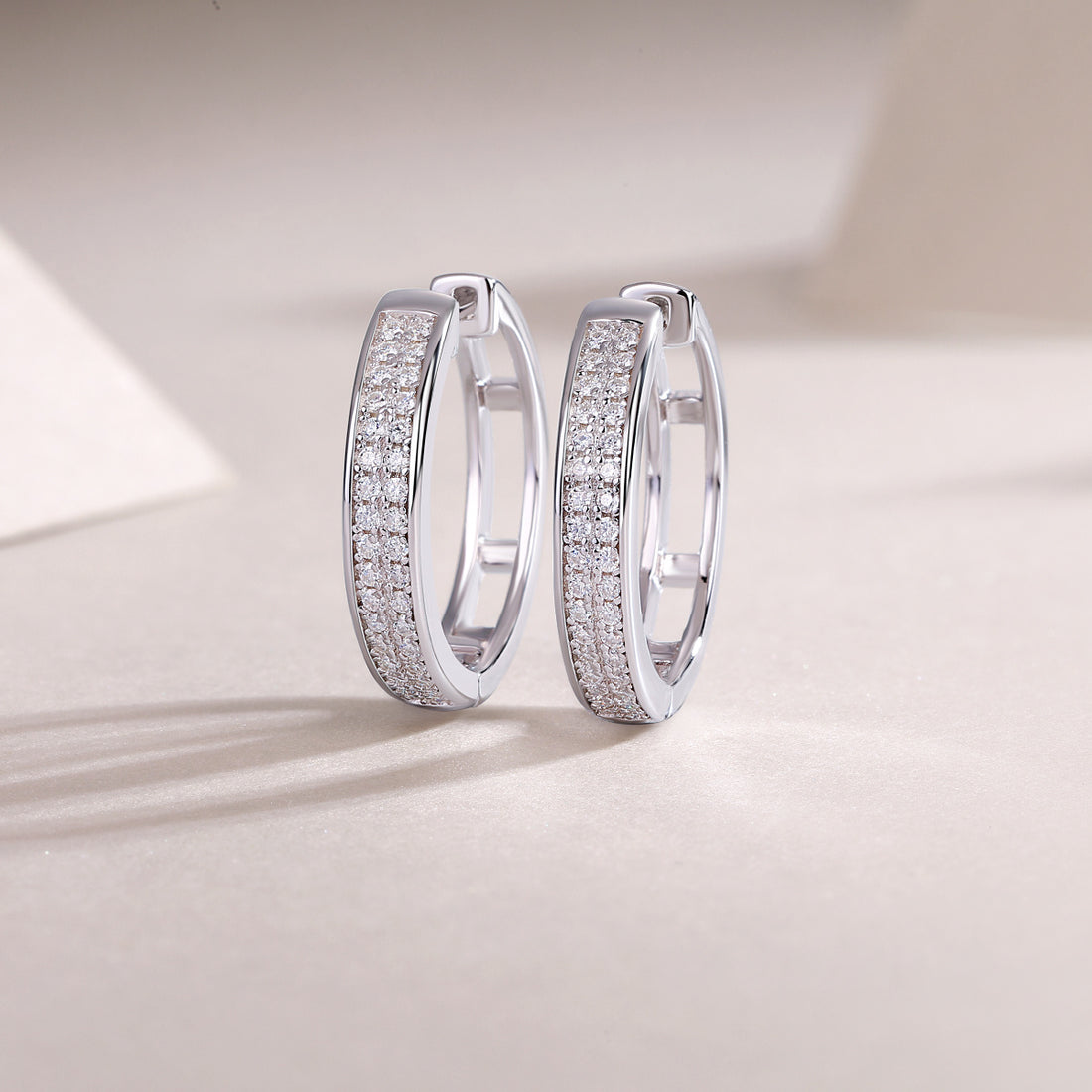 Moissanite S925 Sterling Silver Earrings With Platinum-plated Stud Earrings