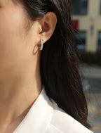 Moissanite S925 Sterling Silver Earrings With Platinum-plated Stud Earrings