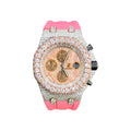 Moissanite Watch Pink Silicone Strap