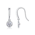 Solitaire Stud Earrings Set With Moissanite S925 Sterling Silver Platinum Plated