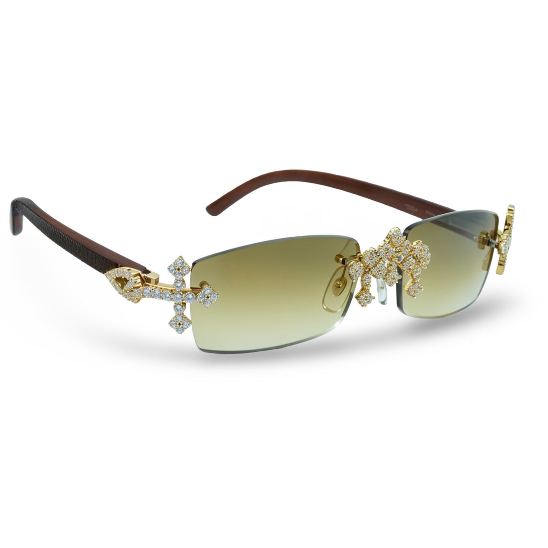 925 Moissanite Rimless Cross Sunglasses