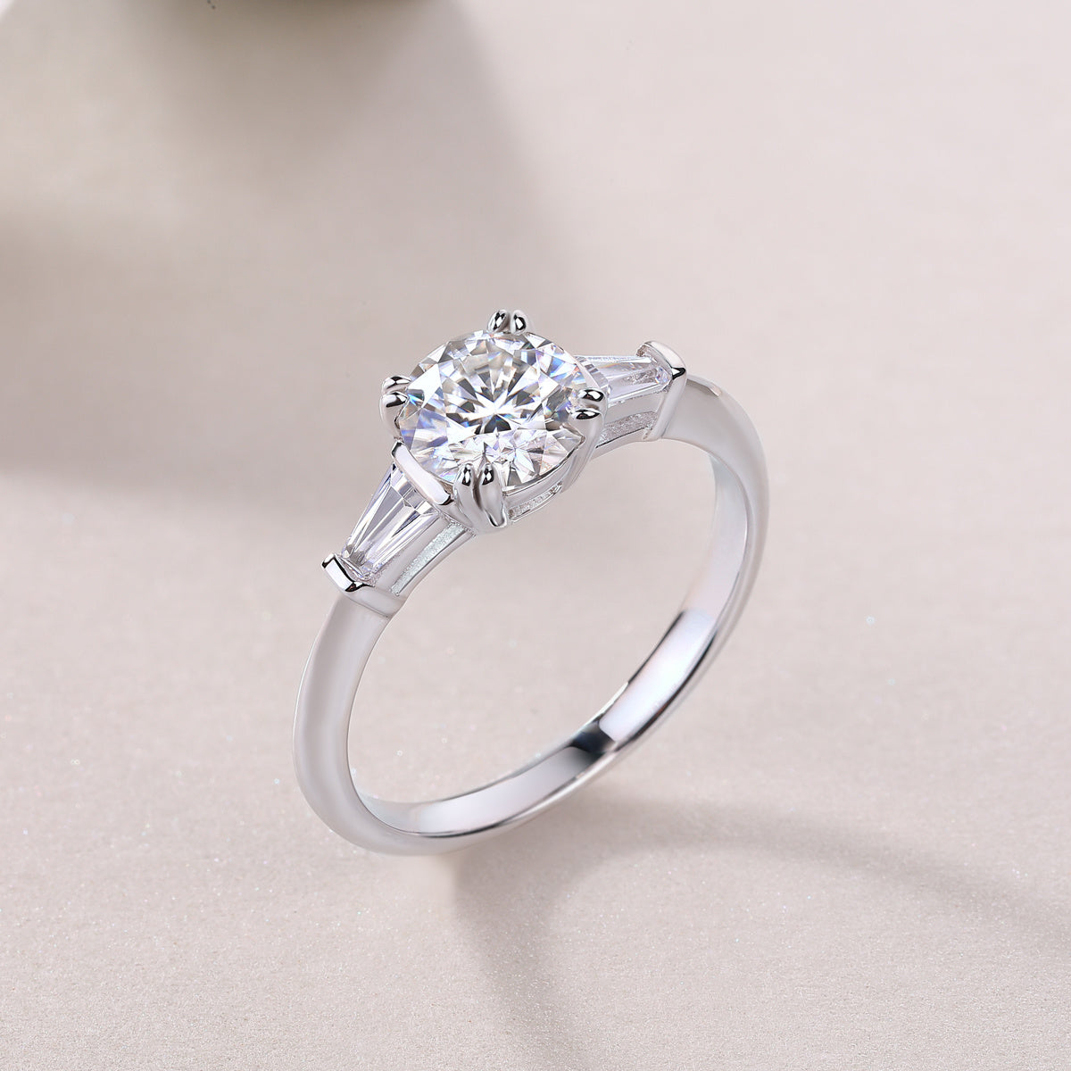Diamond Wedding Ring Classic Set With Moissanite Silver Ring