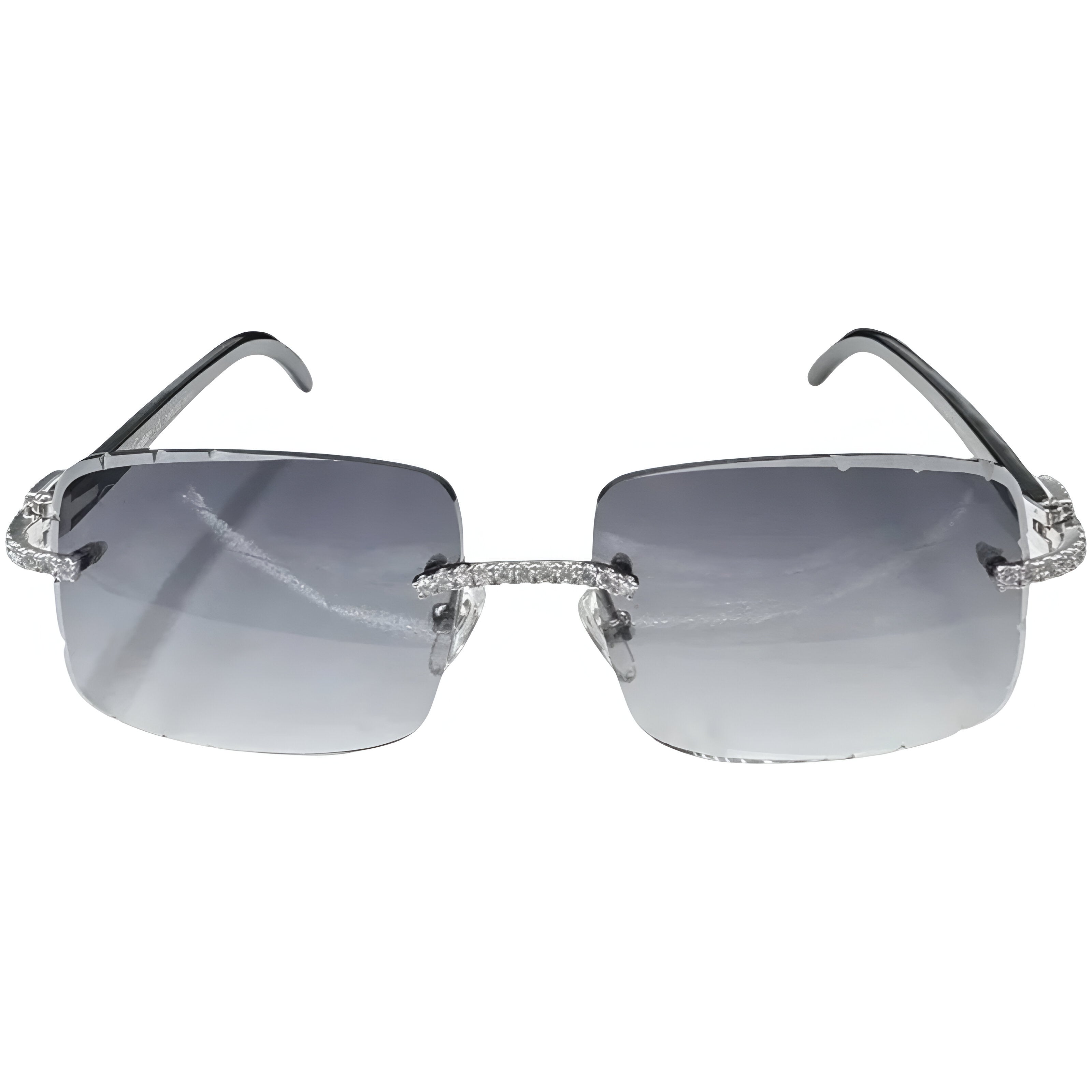 Rimless Black Lenses Moissanite Eyewear