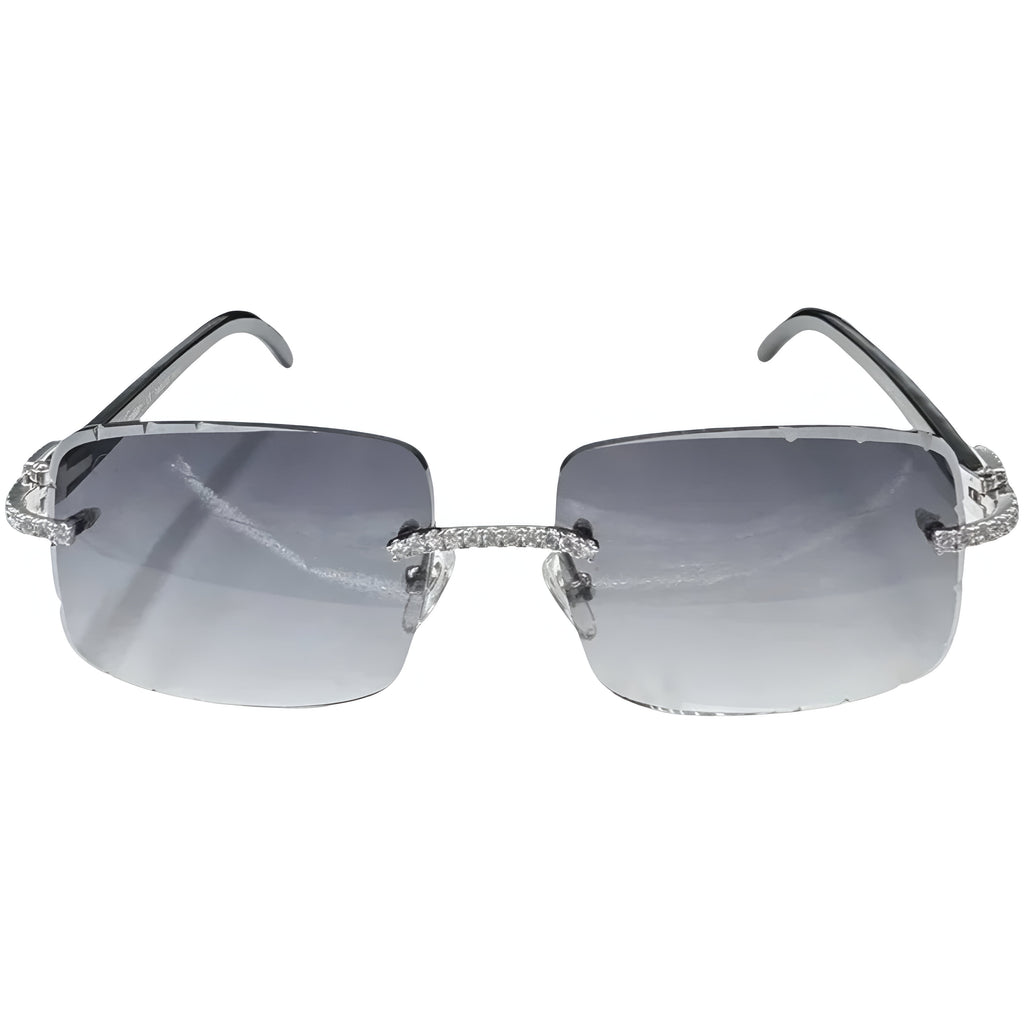 Rimless Black Lenses Moissanite Eyewear