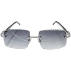 Rimless Black Lenses Moissanite Eyewear