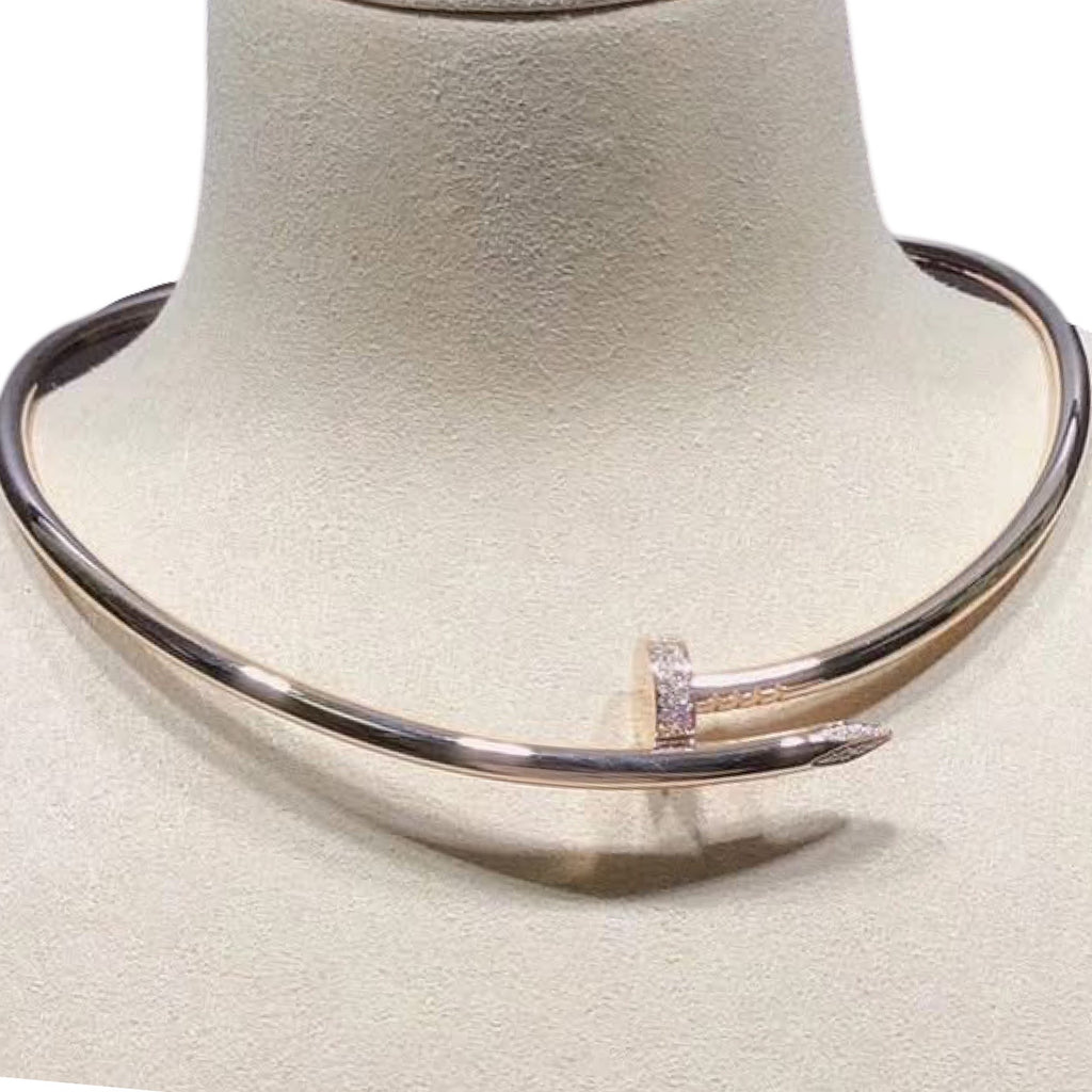 10K Gold Diamond Un Clou Necklace