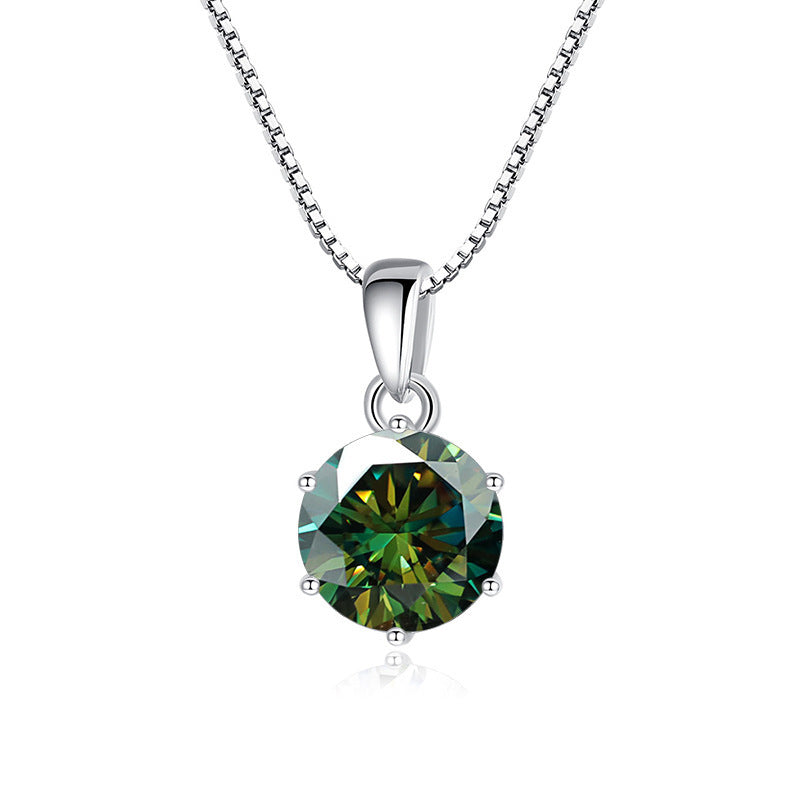925 Silver Round Moissanite pendant