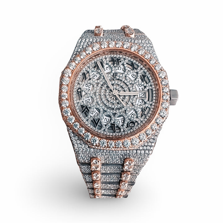 AP Two Tone Rose Gold Skeleton Moissanite Watch