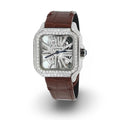 Cartier Skeleton Leather Strap Moissanite Watch