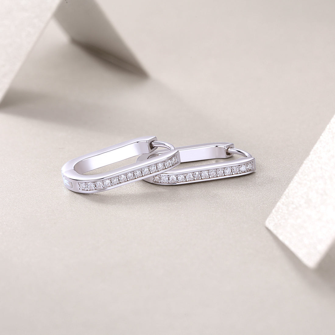 Moissanite S925 Sterling Silver And Platinum-plated Stud Earrings