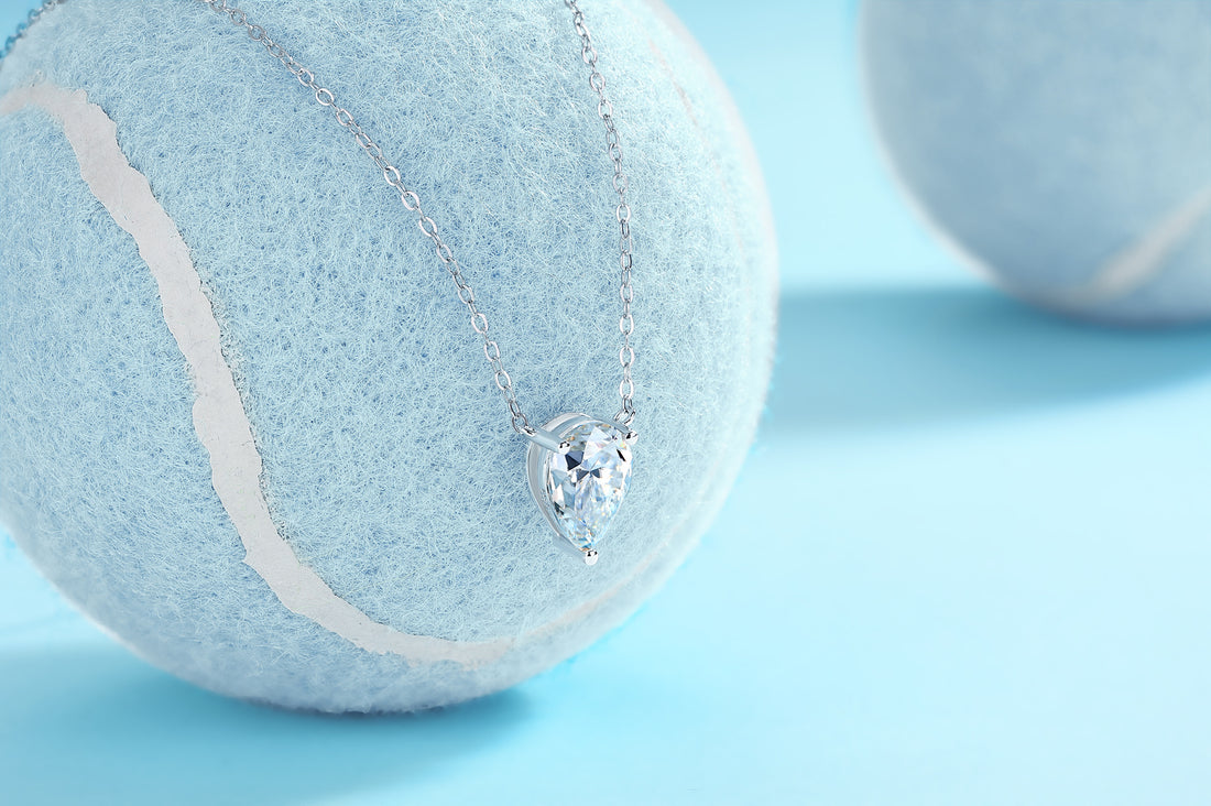Pearl Cut VVS Moissanite - Fashionable Jewelry Pendant Set With Moissanite S925 Sterling Silver And Platinum-plated Diamond, Moissanite Silver Jewelry