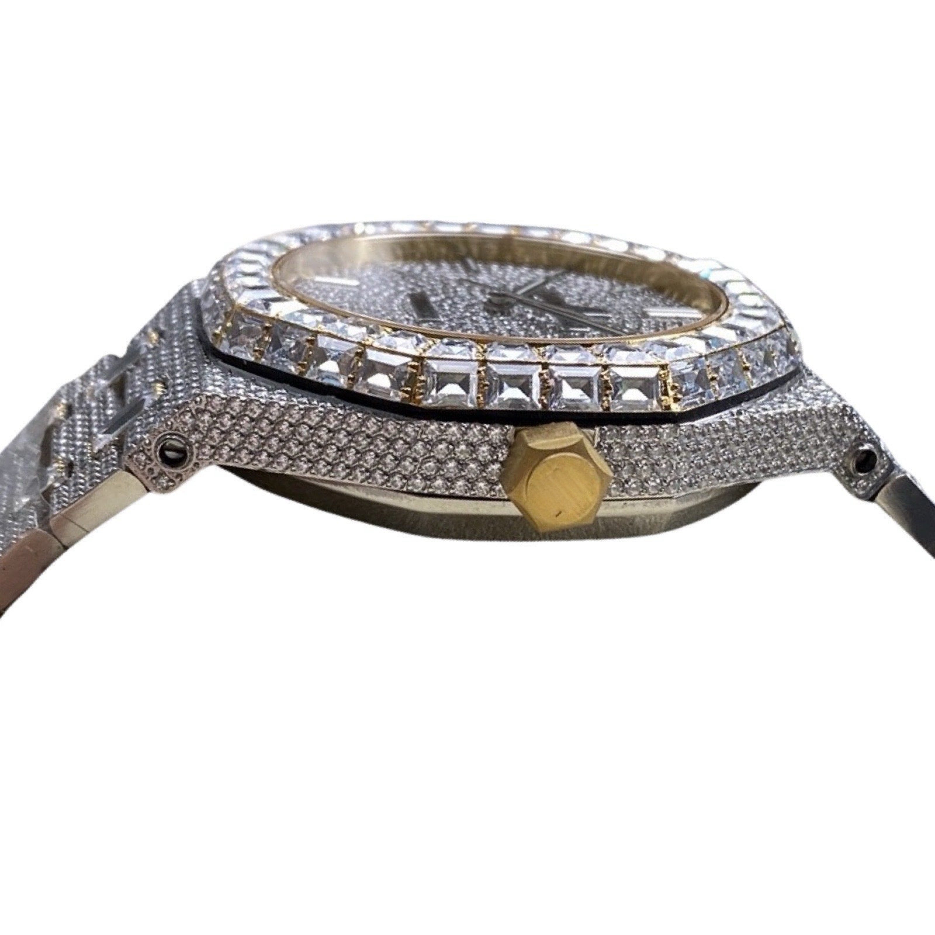 Two Tone Yellow Gold Moissanite Watch