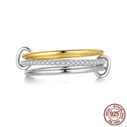 S925 Sterling Silver Three-circle Stacking Moissanite Ring