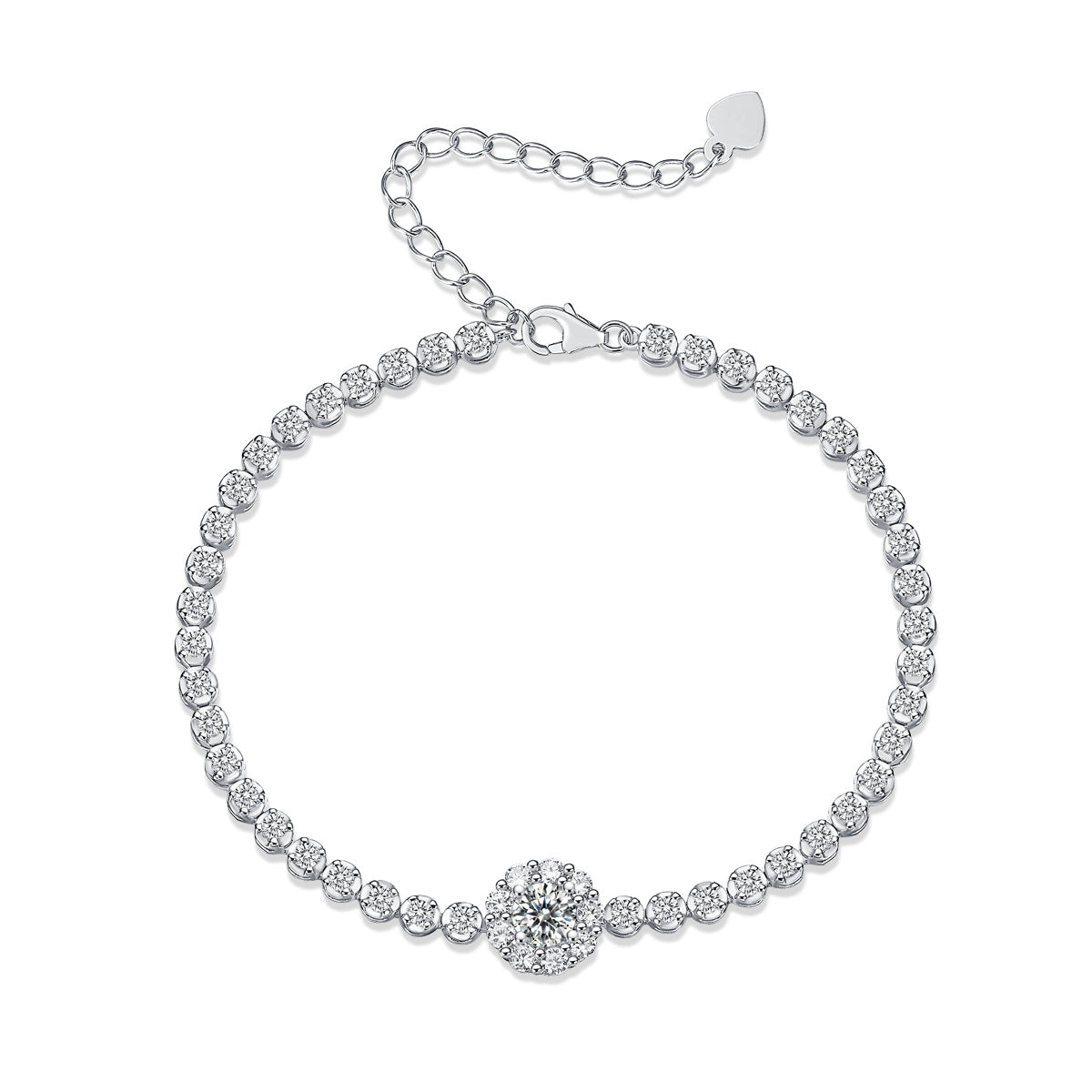 Moissanite 925 Silver Bracelet