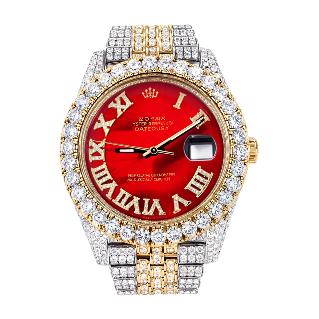 Two Tone Yellow Gold Datejust Moissanite Watch