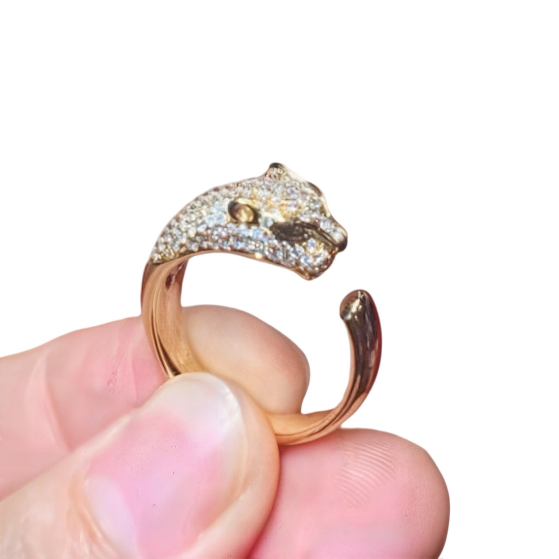 Panther Diamond Ring 10K Gold