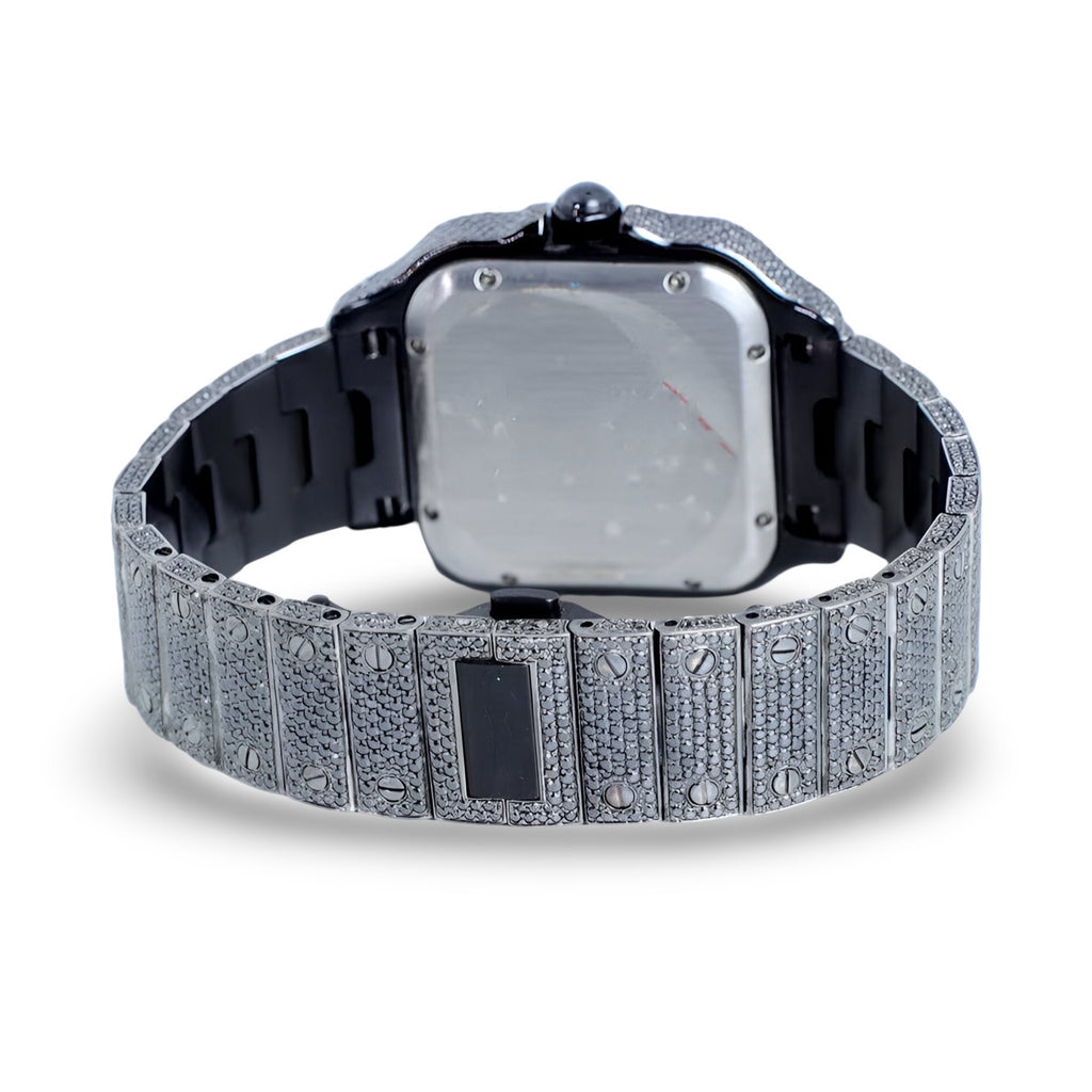 Cartier Black Moissanite Watch