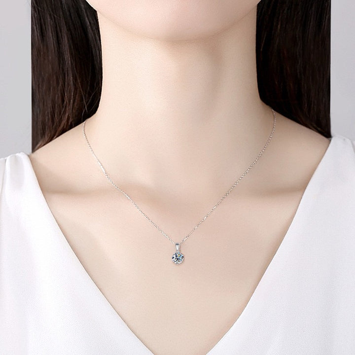 925 Silver Round Moissanite pendant