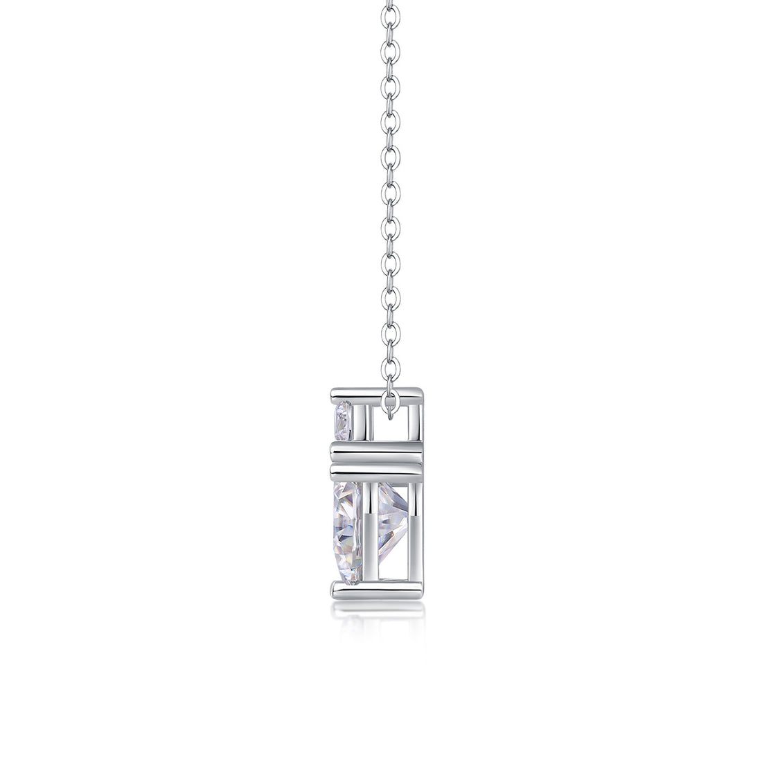Heart Cur VVS Moissanite Pendant Set With S925 Sterling Silver And Platinum Plating