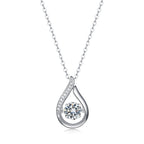 Heartbeat Diamond Pendant Necklace Set With Moissanite Diamond Silver Ornaments