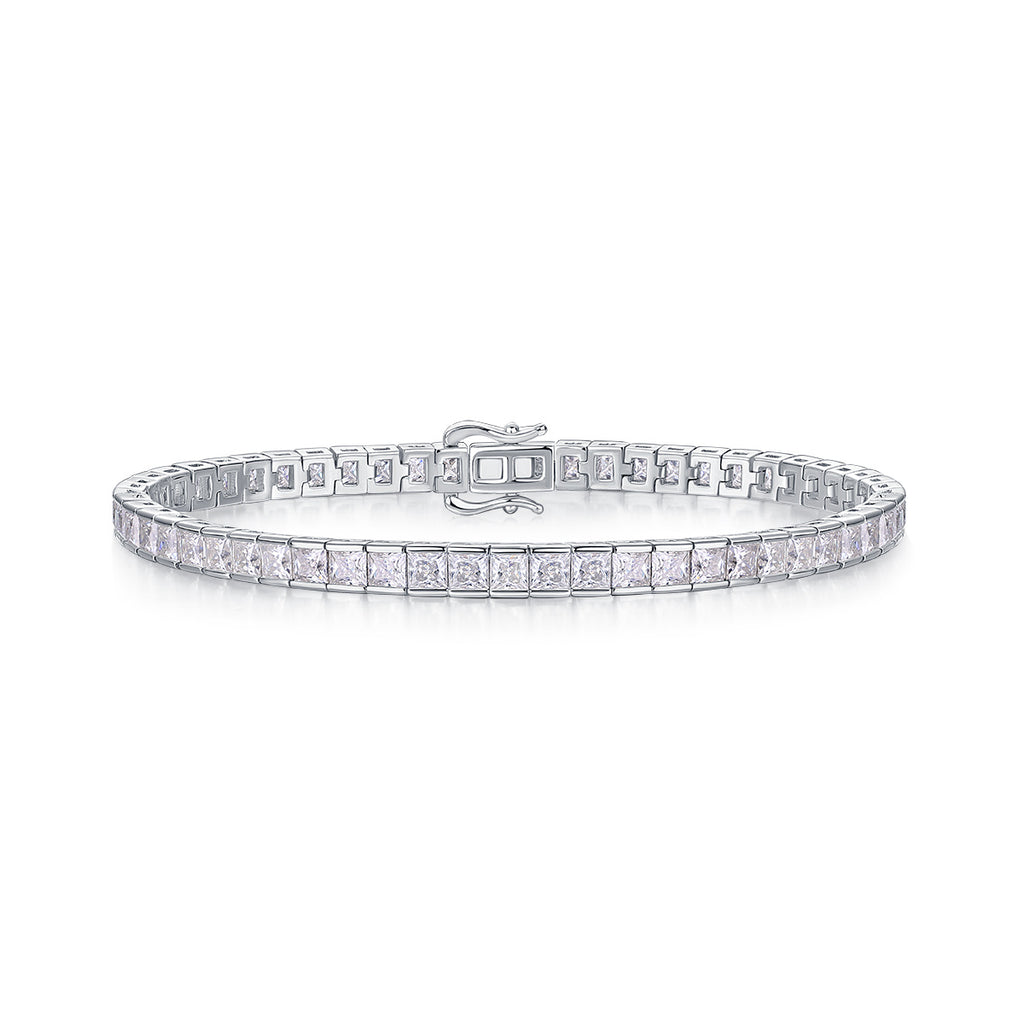 Princess Cut VVS Moissanite Tennis Bracelet S925 Silver