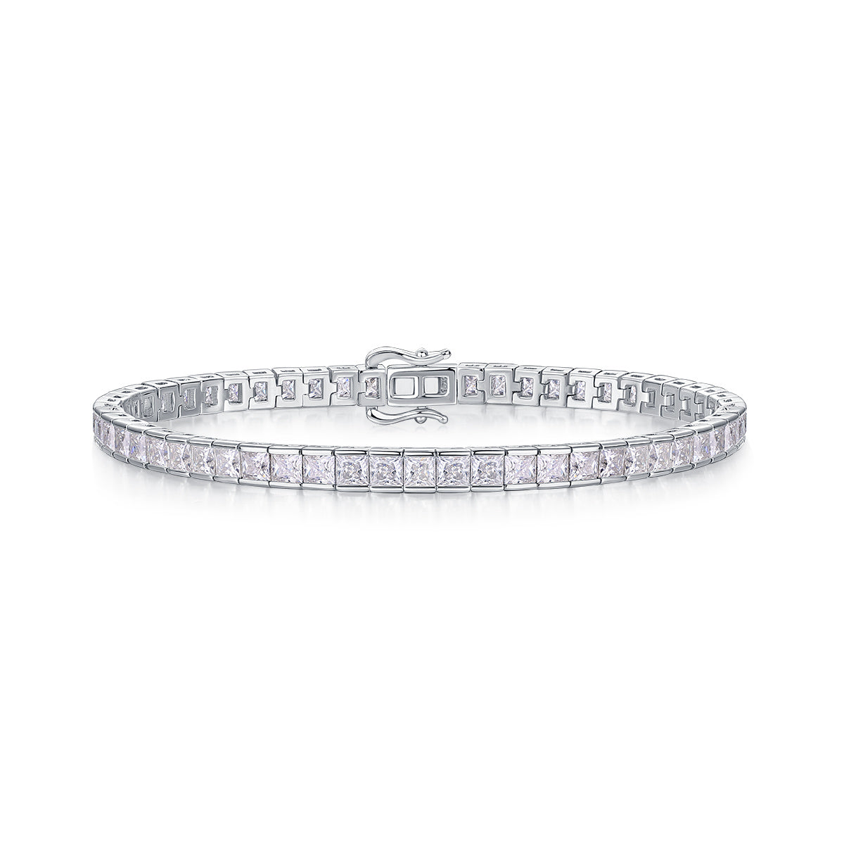 Princess Cut VVS Moissanite Tennis Bracelet S925 Silver