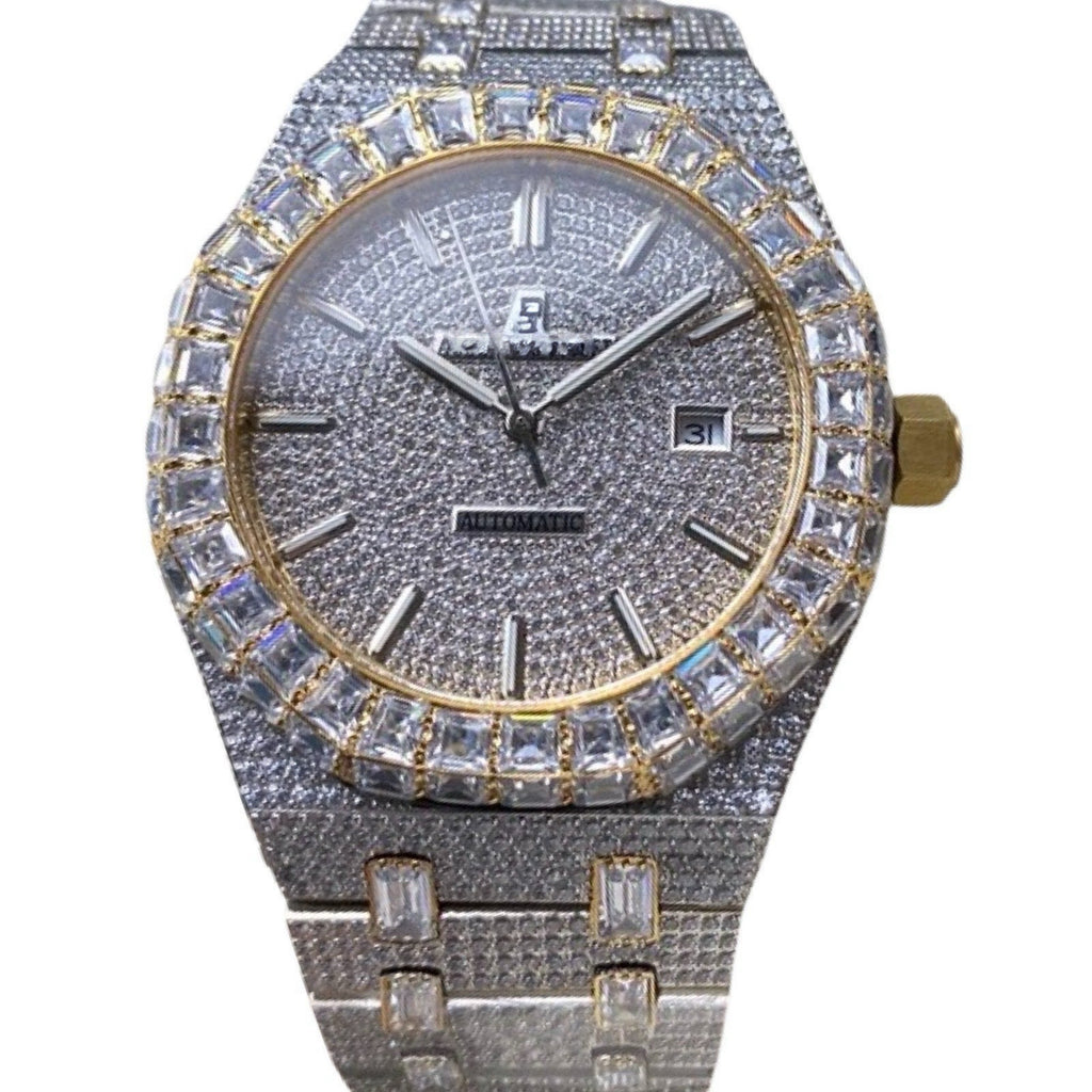 Two Tone Yellow Gold Moissanite Watch