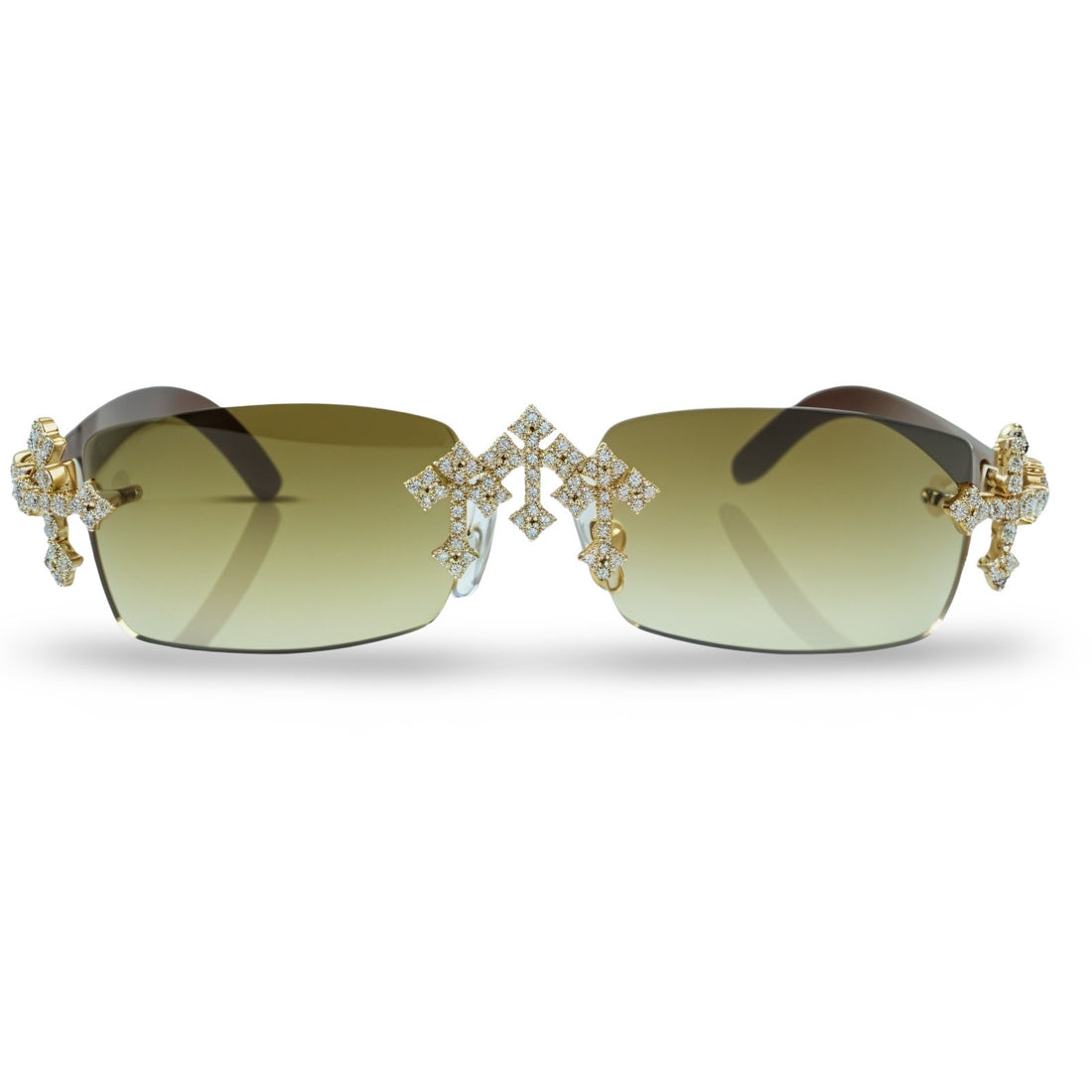 925 Moissanite Rimless Cross Sunglasses