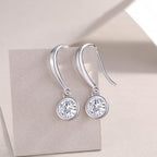 Solitaire Stud Earrings Set With Moissanite S925 Sterling Silver Platinum Plated