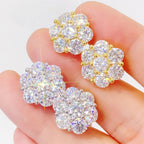 Silver Moissanite  5.0 mm Flower Earrings