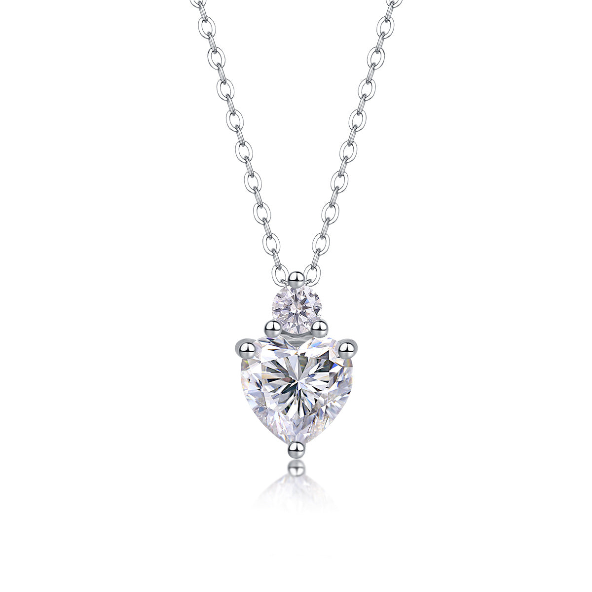 Heart Cur VVS Moissanite Pendant Set With S925 Sterling Silver And Platinum Plating
