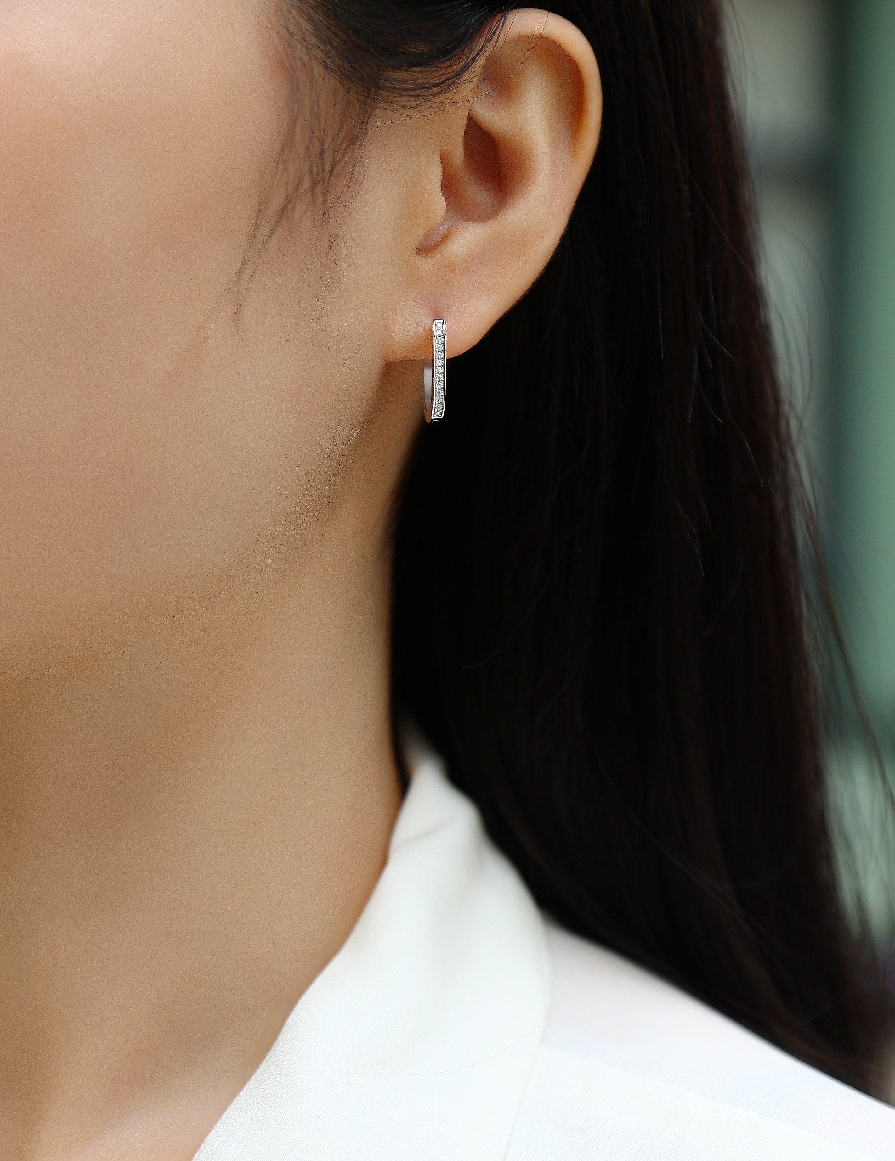 Moissanite S925 Sterling Silver And Platinum-plated Stud Earrings