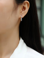 Moissanite S925 Sterling Silver And Platinum-plated Stud Earrings