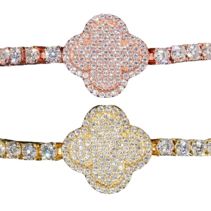 Diamond Four-leaf Clover Tennis Bracelet