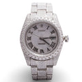 Rolex Roman Numeral dial Moissanite Watch