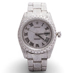 Rolex Roman Numeral dial Moissanite Watch