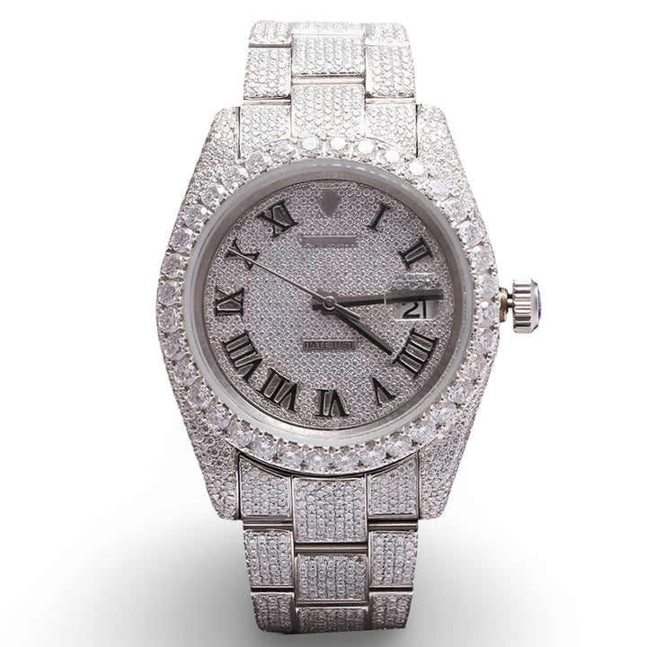 Datejust Roman Numeral dial Moissanite Diamond Watch