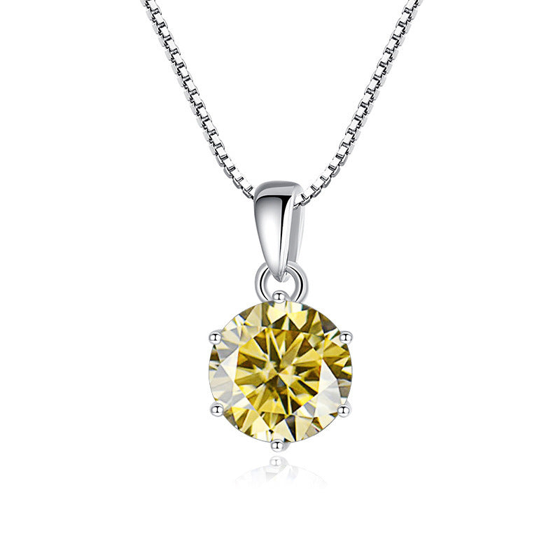 925 Silver Round Moissanite pendant