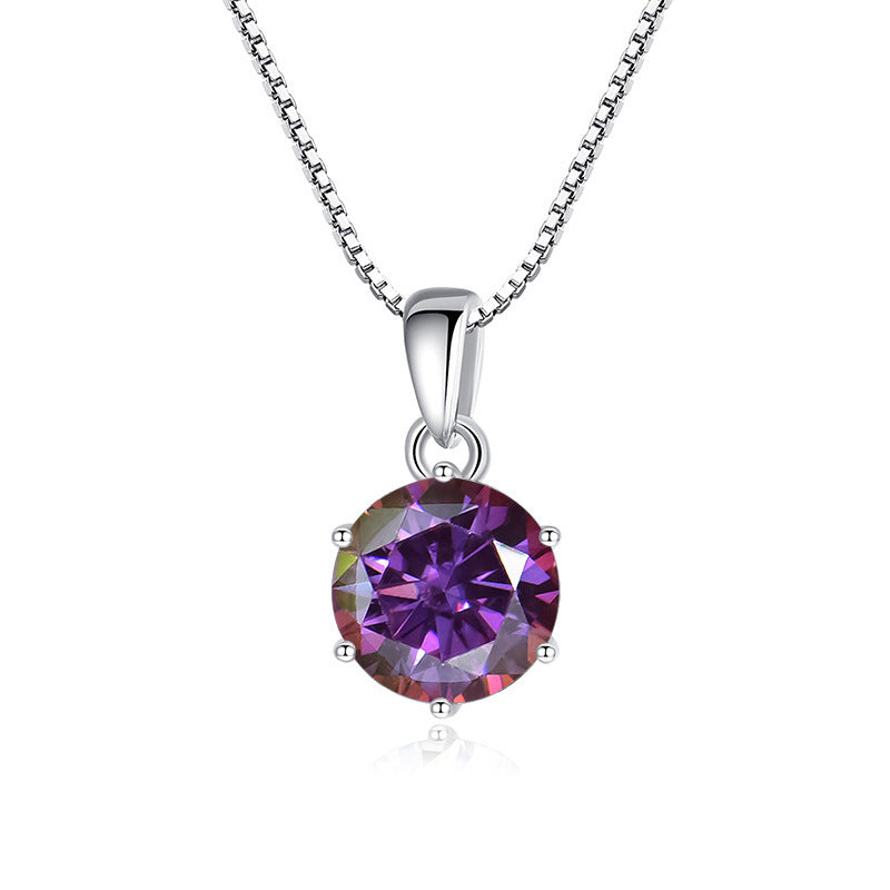 925 Silver Round Moissanite pendant