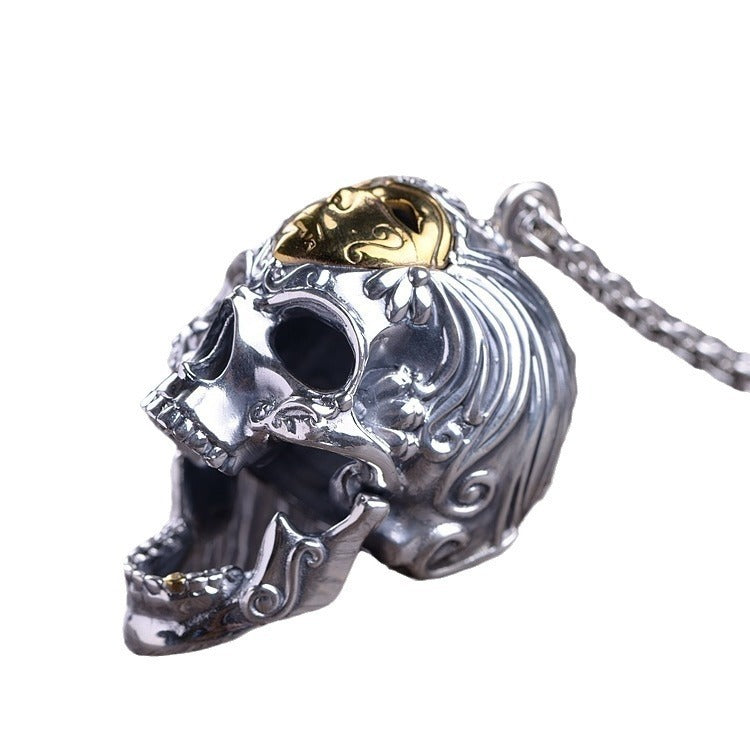 Vintage Craft Skull Silver Pendant