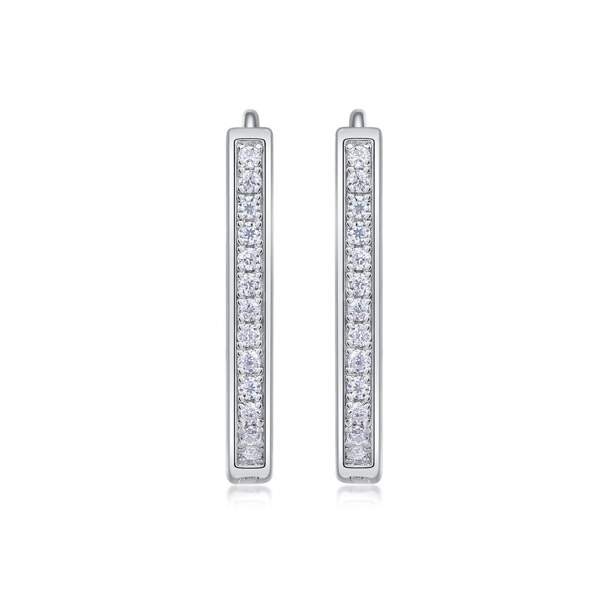 Moissanite S925 Sterling Silver And Platinum-plated Stud Earrings