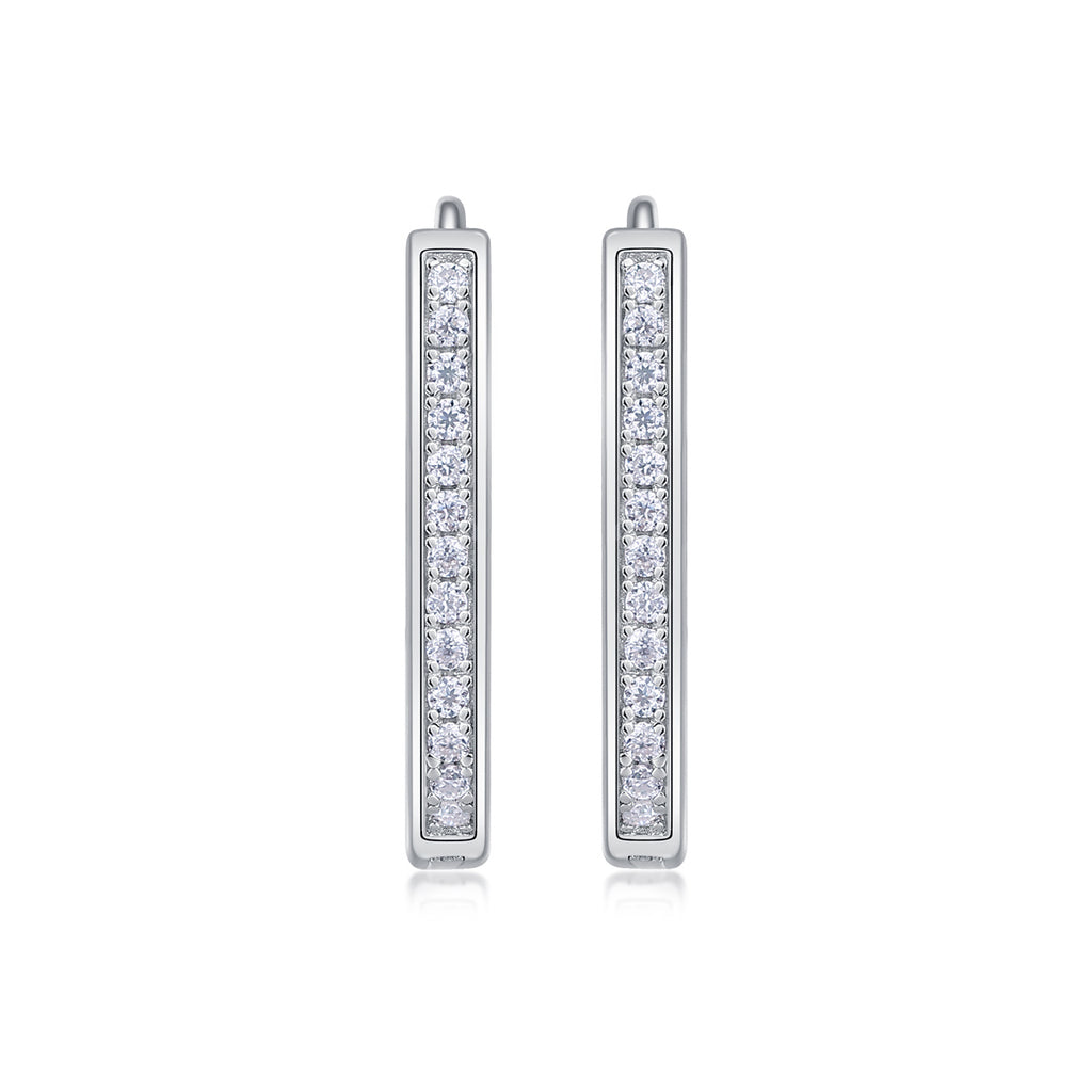 Moissanite S925 Sterling Silver And Platinum-plated Stud Earrings