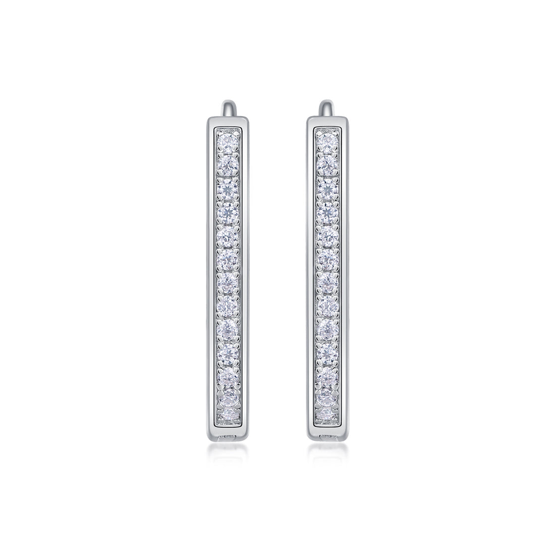 Moissanite S925 Sterling Silver And Platinum-plated Stud Earrings