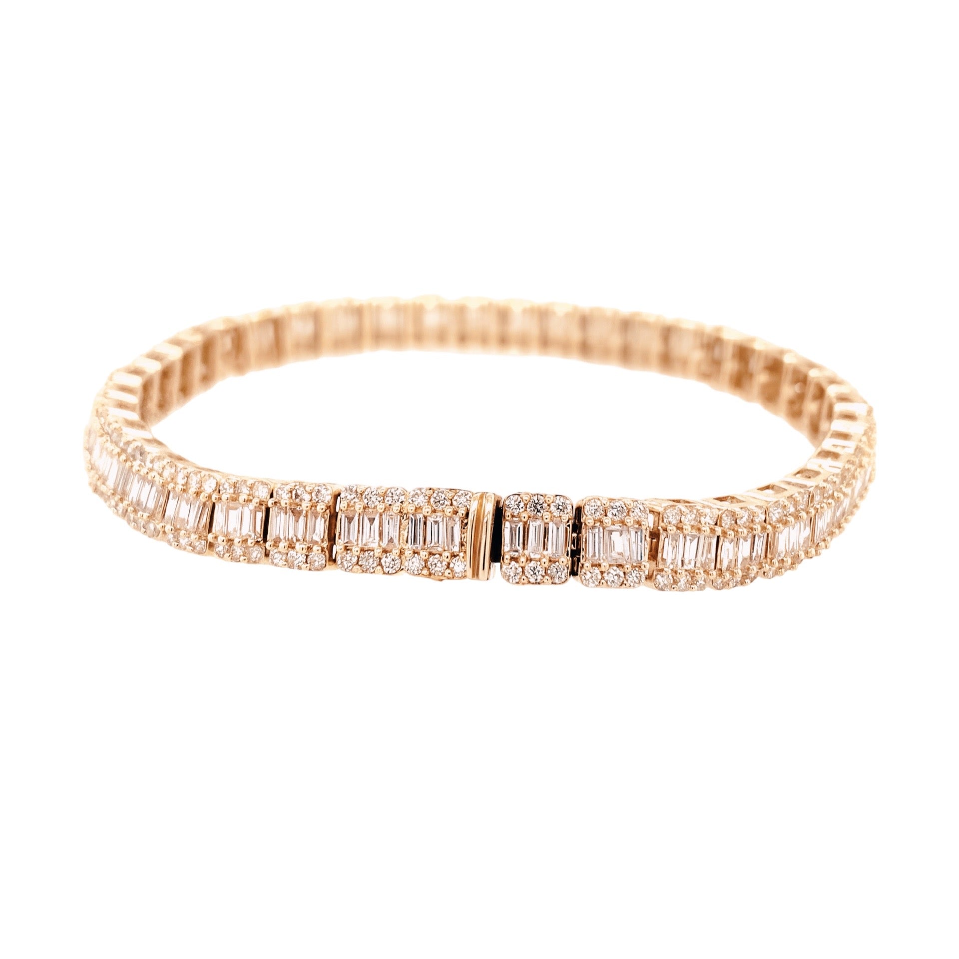 Baguette Diamond Bracelet 10K Gold