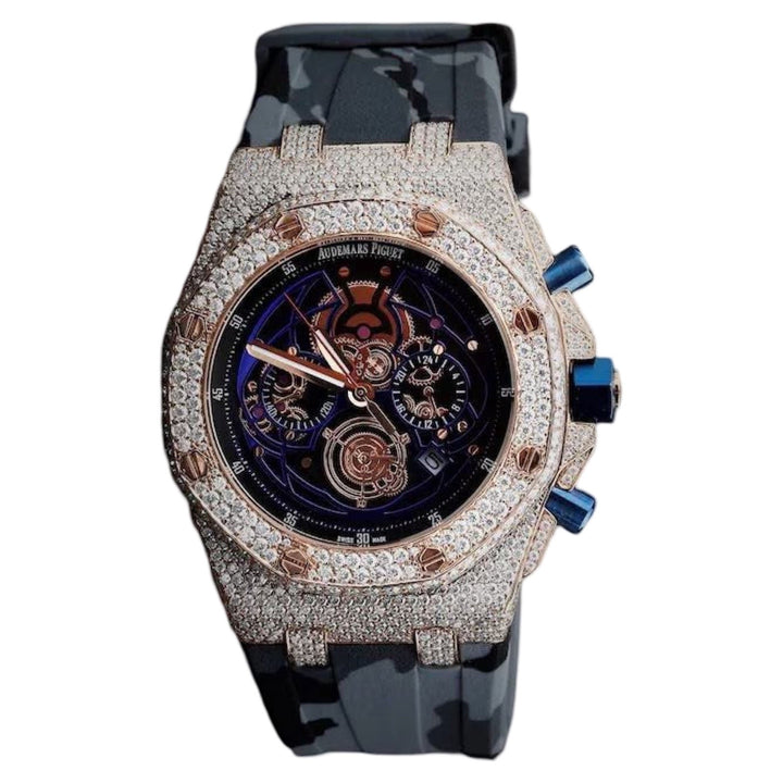 AP Skeleton Dial Offshore Moissanite Watch