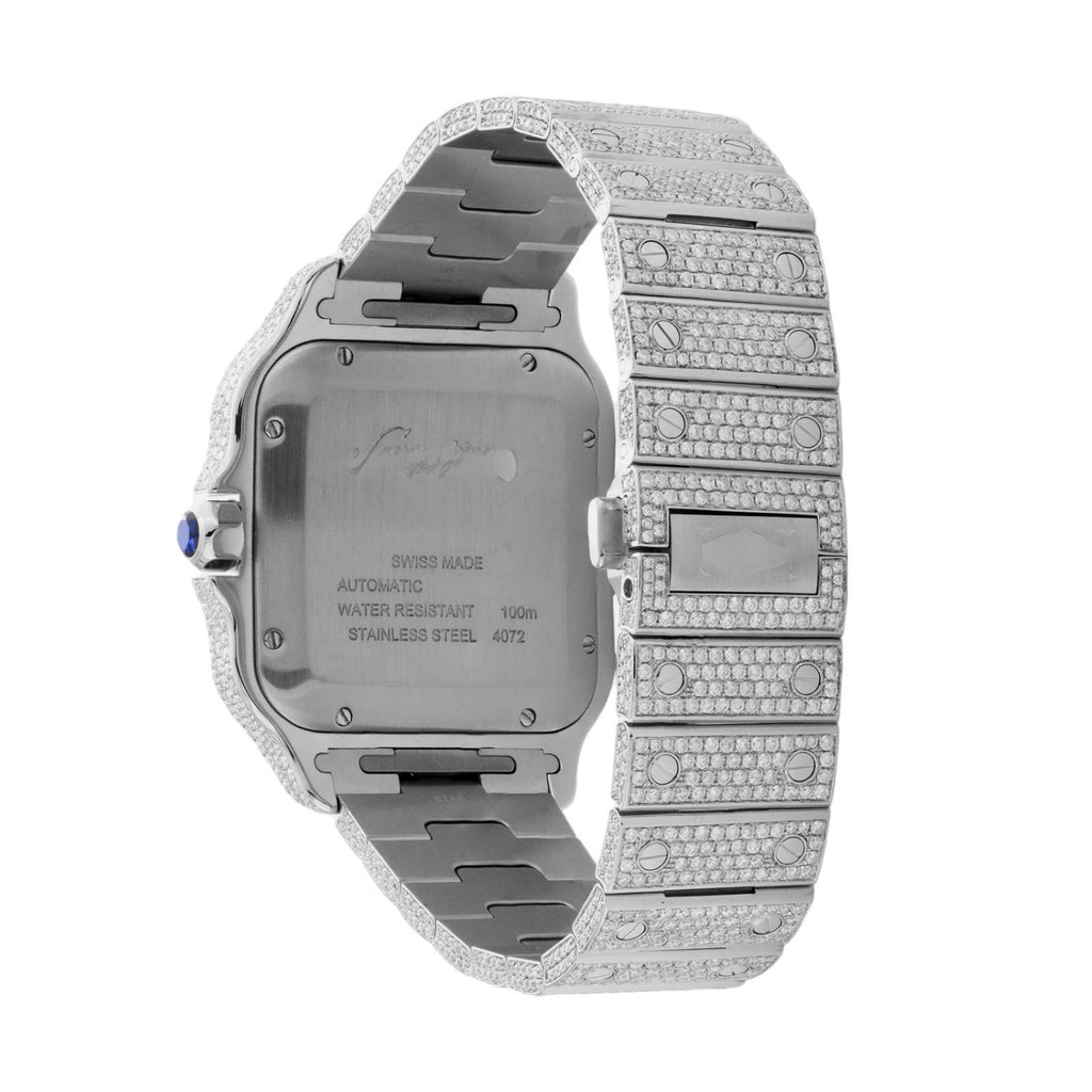 Cartier Blue Dial Moissanite Diamond Watch