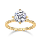 Solitaire Diamond Ring VVS Moissanite S925 Silver Gold Plated