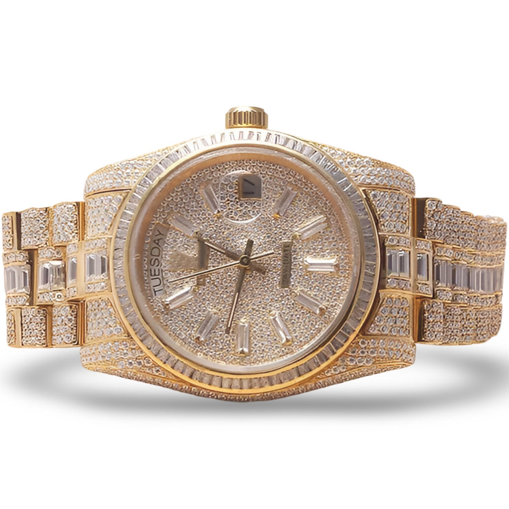 Rolex Day-Date Moissanite Watch