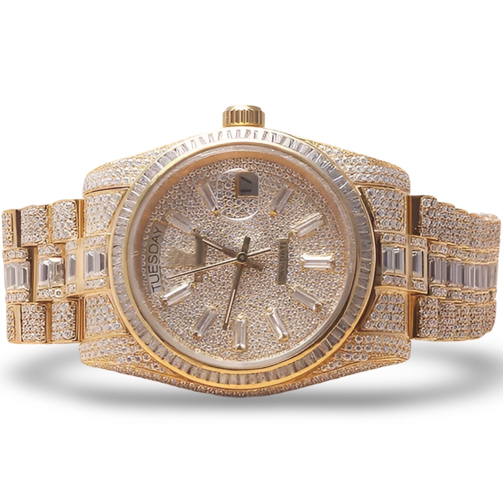 Rolex Day-Date Moissanite Watch