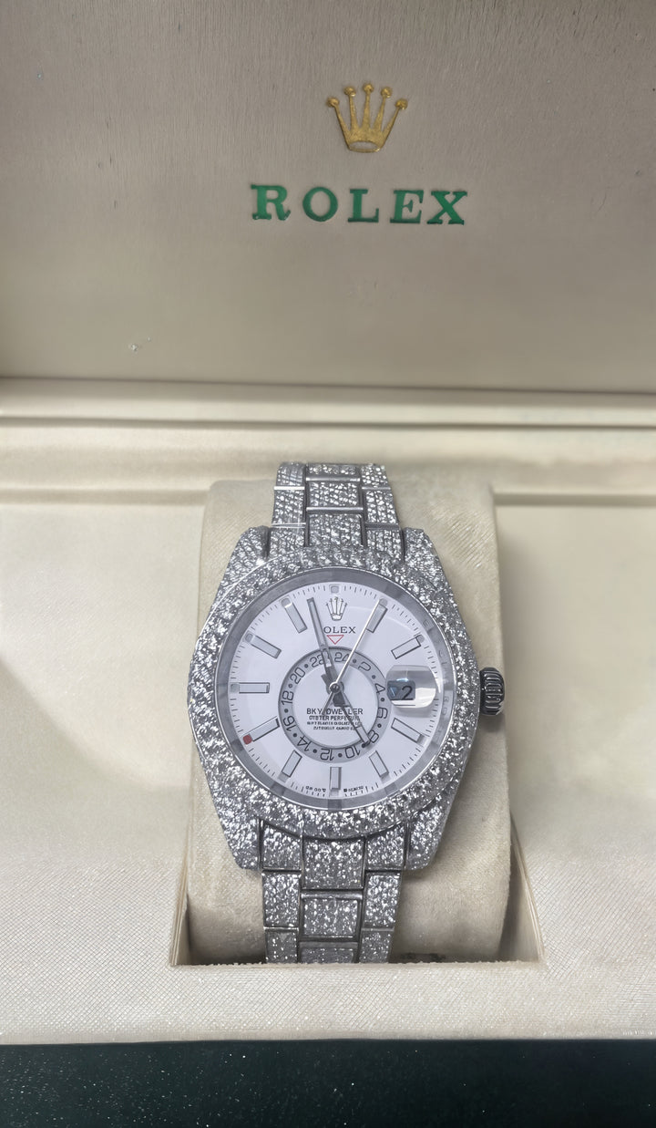 Rolex Sky Dweller Moissanite Watch